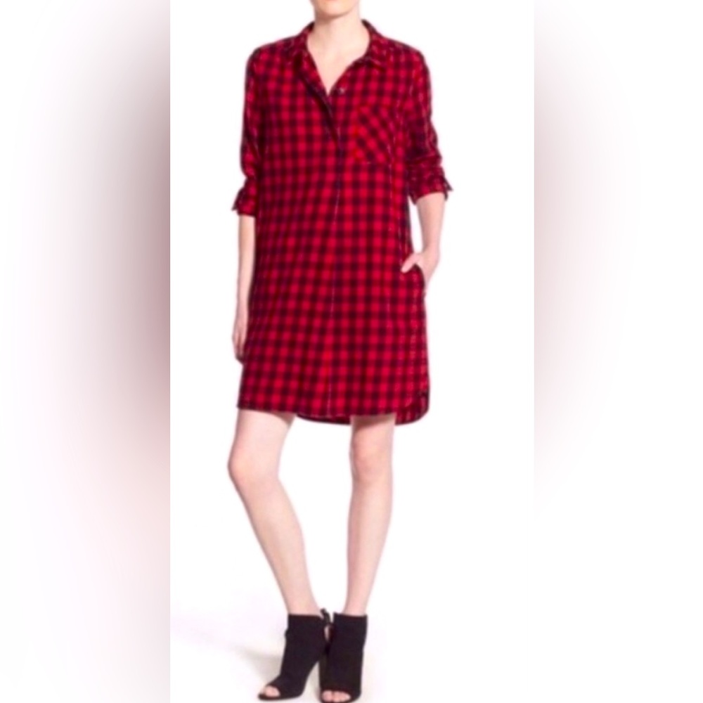 Madewell Latitude Buffalo Check Shirtdress Size small